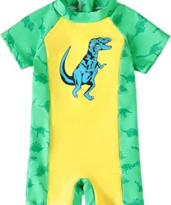 Cute Cartoon Print Toddler Boys Swimwear One Piece UPF 50+