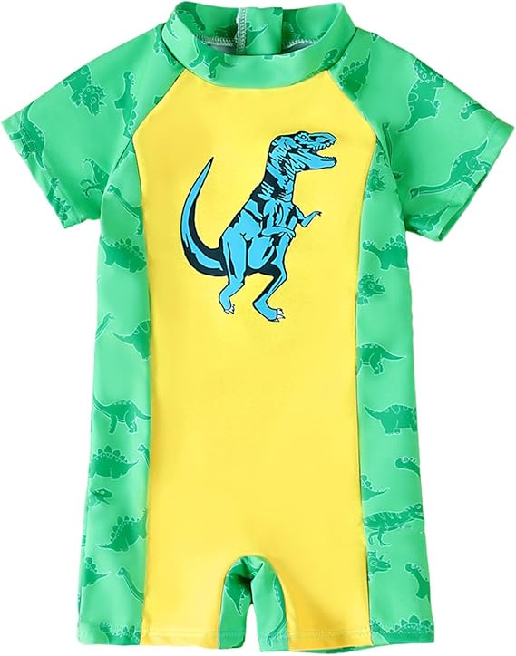 Cute Cartoon Print Toddler Boys Swimwear One Piece UPF 50+