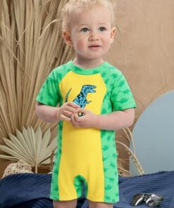 Cute Cartoon Print Toddler Boys Swimwear One Piece UPF 50+