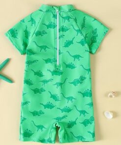 Cute Cartoon Print Toddler Boys Swimwear One Piece UPF 50+
