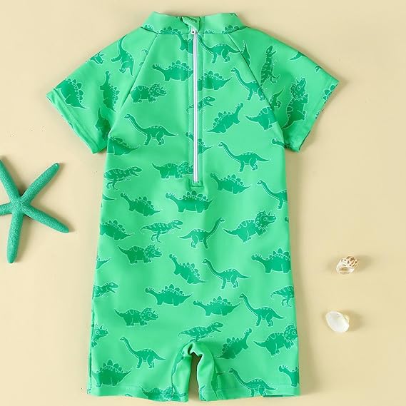 Cute Cartoon Print Toddler Boys Swimwear One Piece UPF 50+