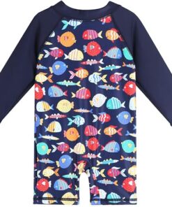 Kids Boys Rash Guard One Piece Swimwear Long Sleeve Sun