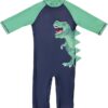 Kids Boys Rash Guard Swimsuit One Piece Short Sleeve Sun