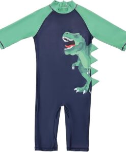 Kids Boys Rash Guard Swimsuit One Piece Short Sleeve Sun