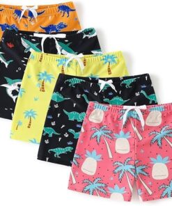 Kids Boys Swim Shorts with Compression Liner for Pool Beach