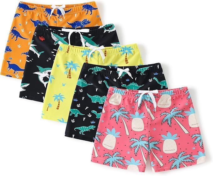 Kids Boys Swim Shorts with Compression Liner for Pool Beach