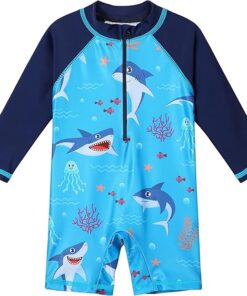 Kids One Piece Rash Guard Swimwear Long Sleeve Sun Protection