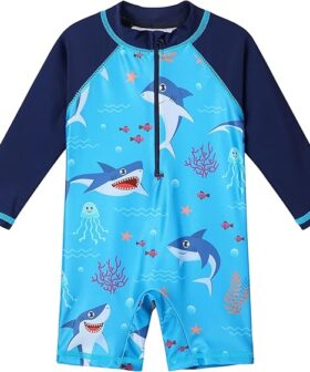 Kids One Piece Rash Guard Swimwear Long Sleeve Sun Protection