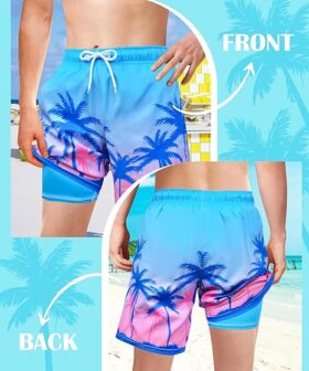 Lightweight Quick Dry Swim Trunks for Toddler Boys Beach