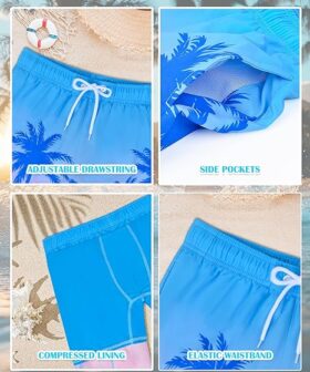 Lightweight Quick Dry Swim Trunks for Toddler Boys Beach
