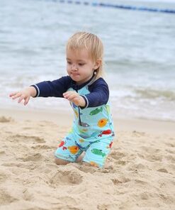 Toddler Boys Long Sleeve Rash Guard One Piece Swimwear