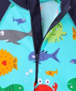 Toddler Boys Long Sleeve Rash Guard One Piece Swimwear