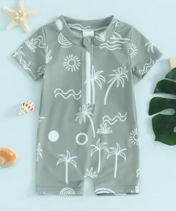 Toddler Boys' One Piece Bathing Suit with Cartoon Prints UPF