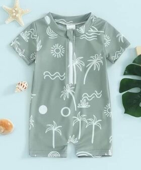 Toddler Boys' One Piece Bathing Suit with Cartoon Prints UPF