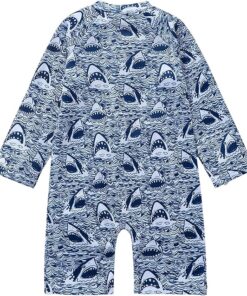 Toddler Boys' Swimsuit One Piece with UPF 50+ and Cartoons