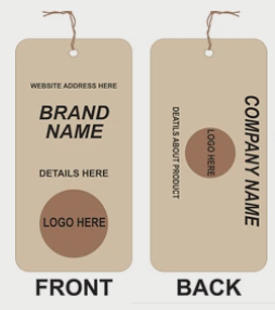 custom hangtags attached to private label swimwear products