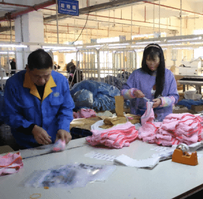 inspection of swimwear labels and packaging for quality and compliance