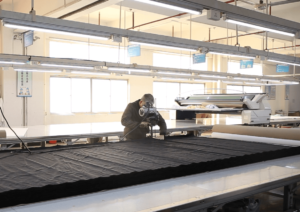 Precision cutting detail swimwear fabric clean edges automated cutting