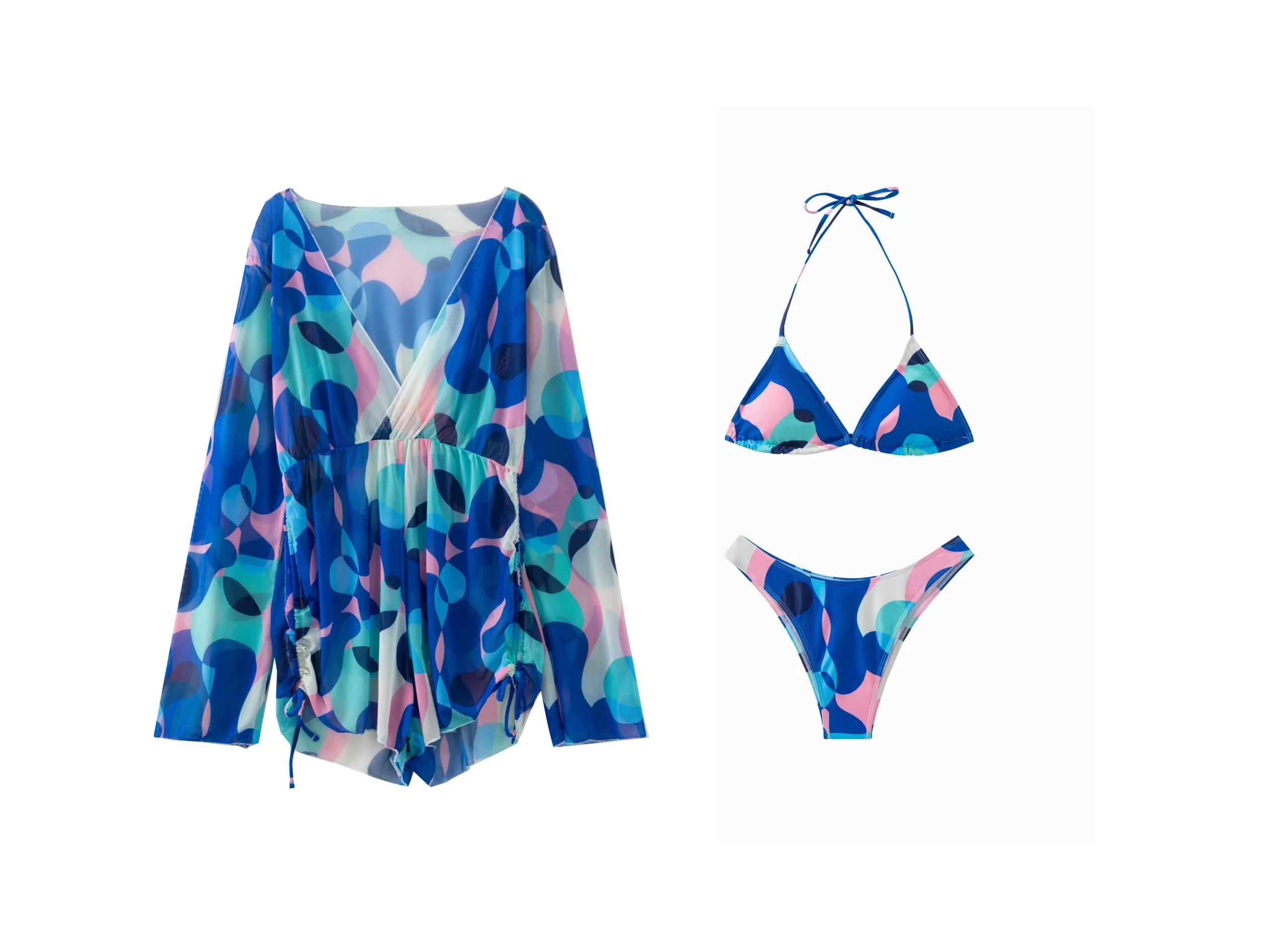Front flat-lay of solid teal full-length swim leggings on a white background.