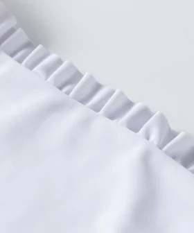 Back flat-lay of solid black full-length swim leggings.